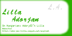 lilla adorjan business card